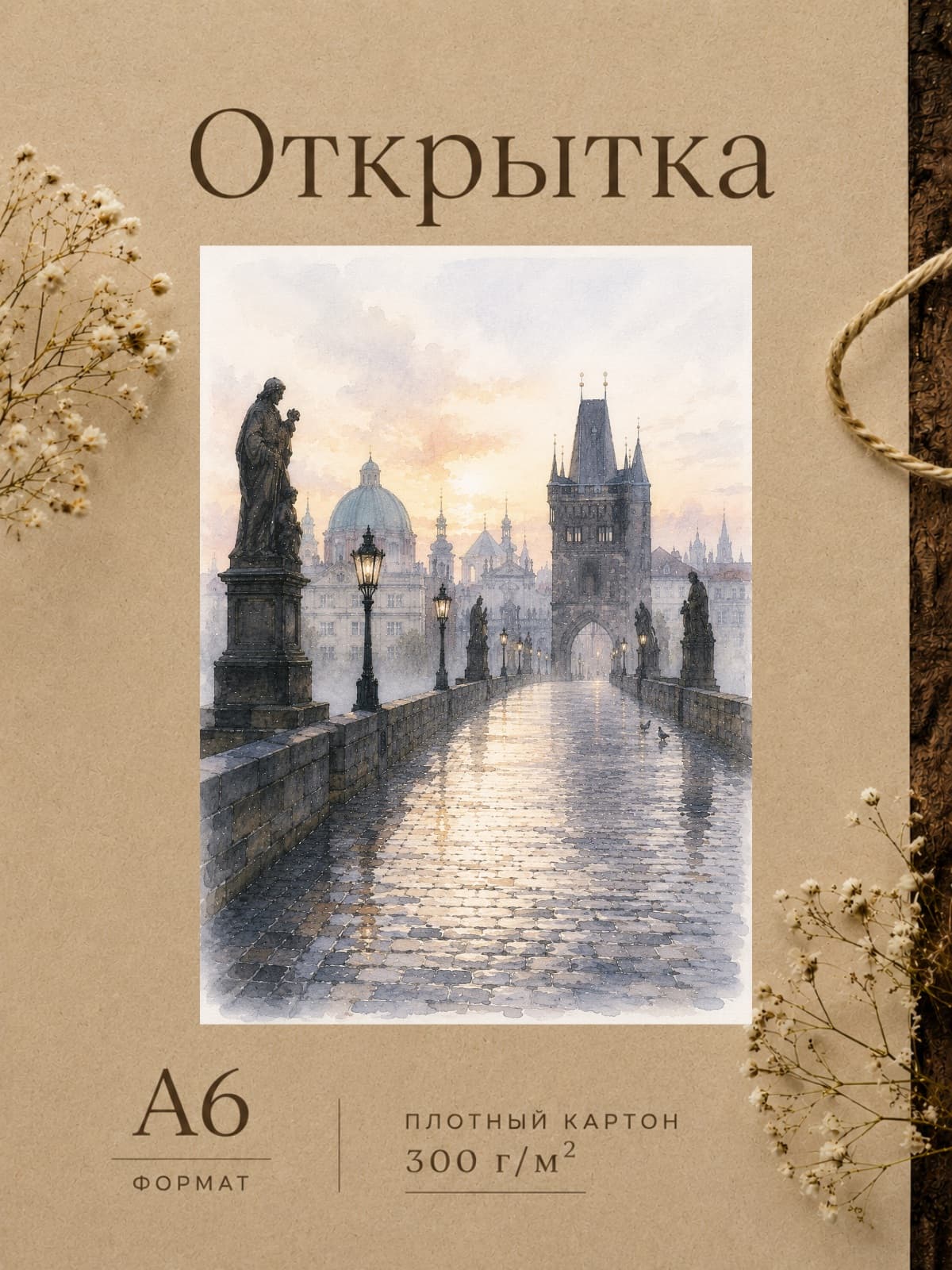Дизайнерская открытка — открытка на плотной матовой бумаге, формат А6 10,5 × 14,8 см
